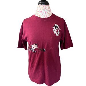 Vintage Warner Bros Tasmanian devil Embroidered T-shirt XS